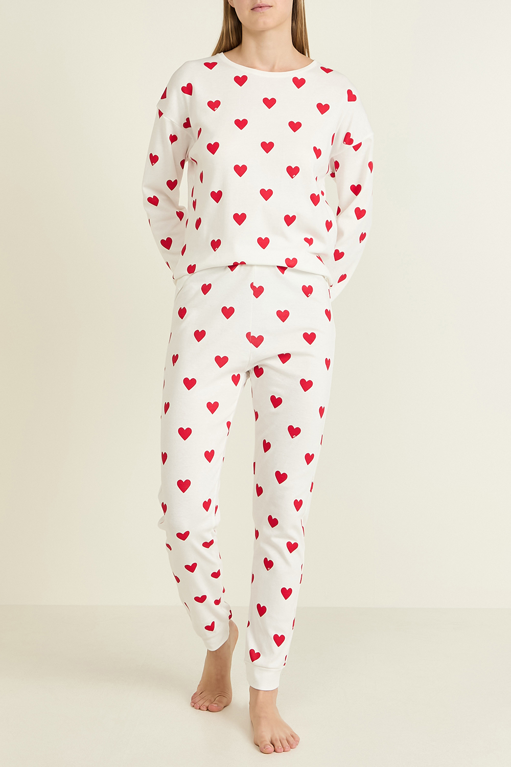 תמונת כל הלוק של סט פיג'מה ארוך